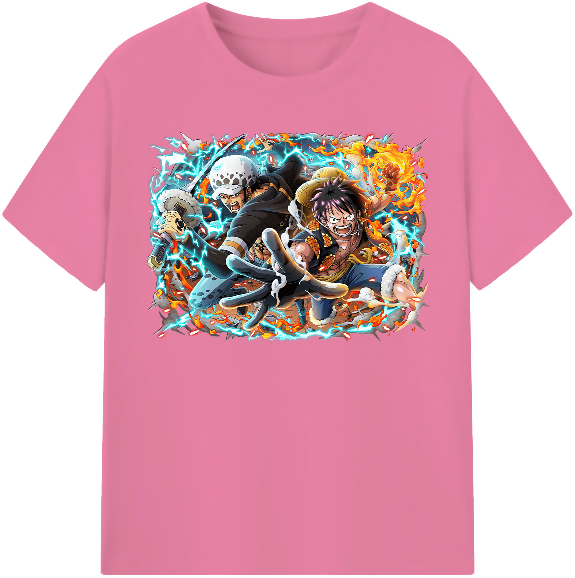 ワンピース モンキー・D・ルフィ ONE PIECE Monkey D. Luffy 綿100％半袖Tシャツ（フロントプリント）